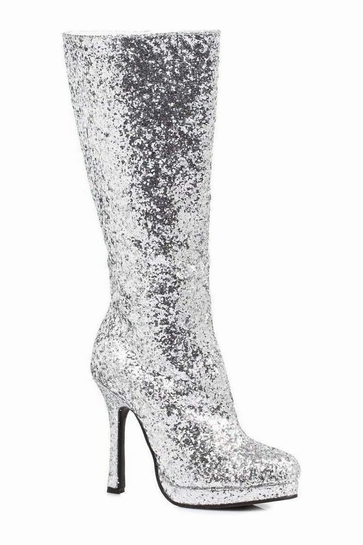 421-ZARA Knee Boot  | Silver Glitter