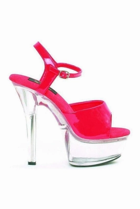 601-JULIET-C Platform Sandal  | Red Patent