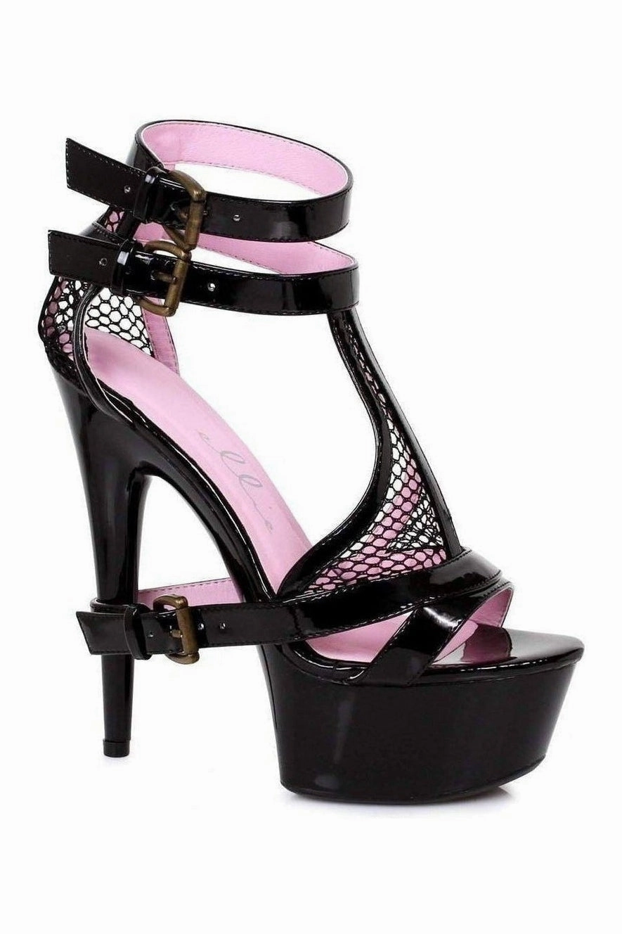 609-LEVI Platform Sandal  | Black Patent