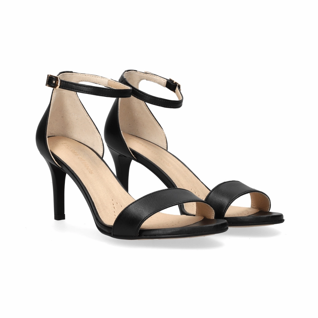 75mm Vegan Apple Leather Sandal | Black Beauty
