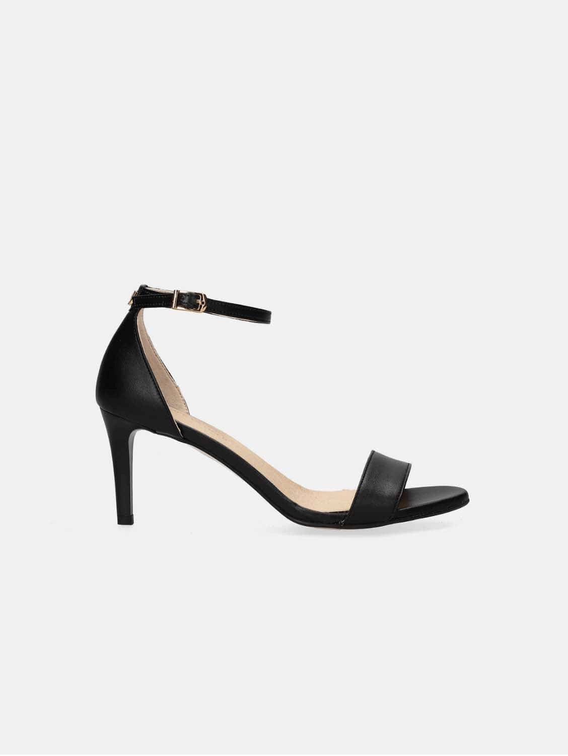 75mm Vegan Apple Leather Sandal | Black Beauty