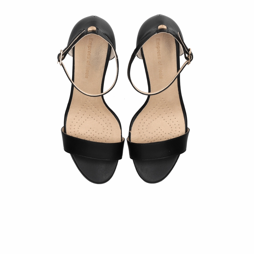 75mm Vegan Apple Leather Sandal | Black Beauty