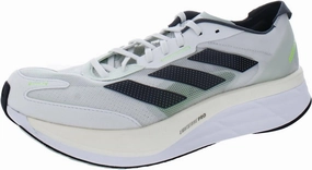 adidas Adizero Boston 11 Crystal White/Night Metallic/Linen Green 11 D (M)