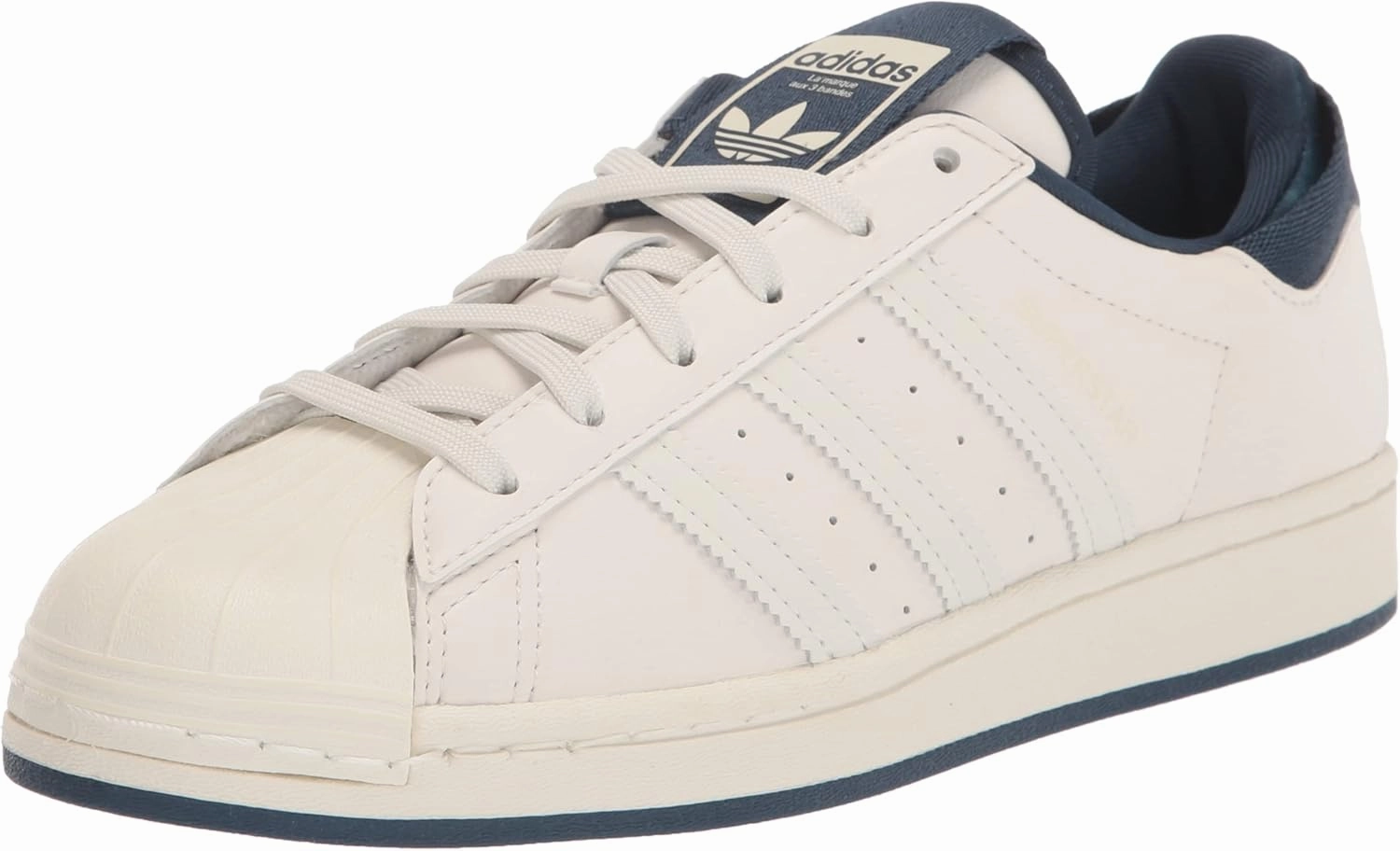 adidas Originals Superstar Skate Shoe, Chalk White/Hazy Blue/Crew Navy, 7 US Unisex Big Kid