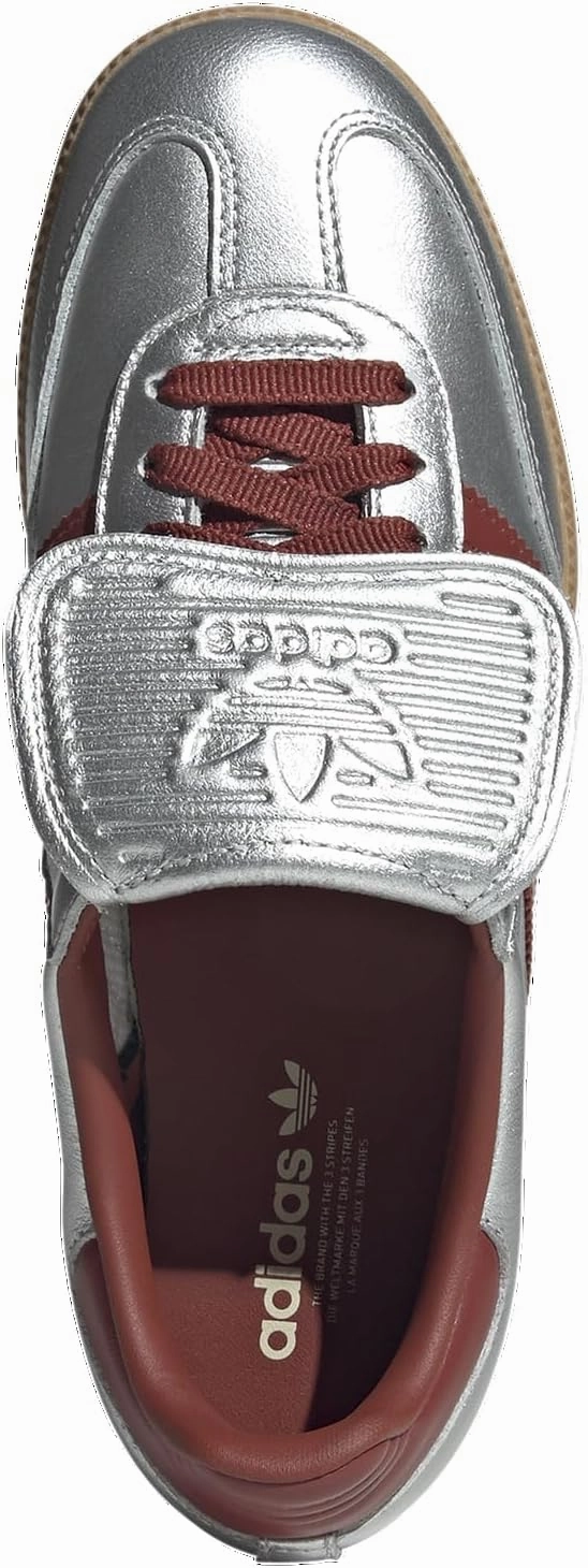 Adidas Orininals Samba Long Tongue - Women's (JH5707, Silver Metallic/Preloved Ruby/Gum)