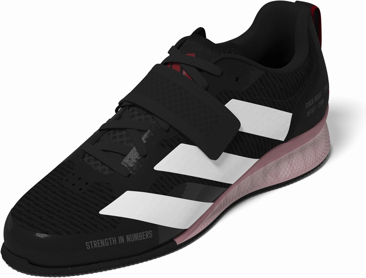 adidas Unisex Adipower Weightlifting 3 Sneaker, Black/White/Pure Ruby, 5.5 US Men