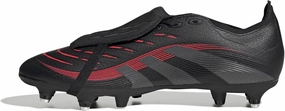 adidas Unisex Predator League Fold-Over Tongue Soft Ground Football Boots Football Boots, Core Black Grey Four Lucid Red, 10