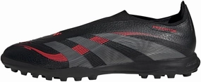 adidas Unisex Predator League Laceless Turf Football Boots Football Boots, Core Black Grey Four Lucid Red, 10