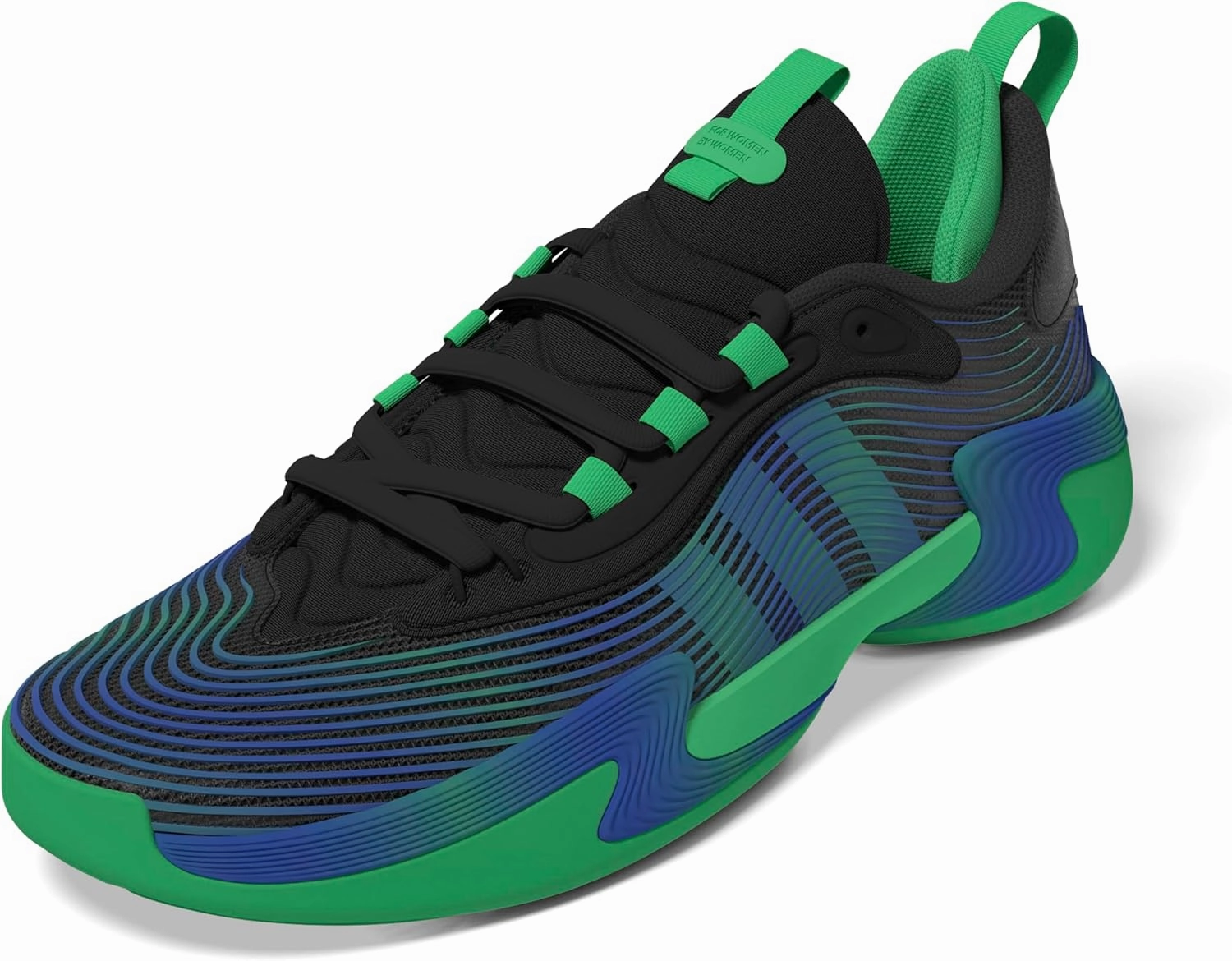 adidas Women's Exhibit Select 2.0 Pro Basketball Sneaker, Black/Semi Screaming Green/Lucid Blue, 15