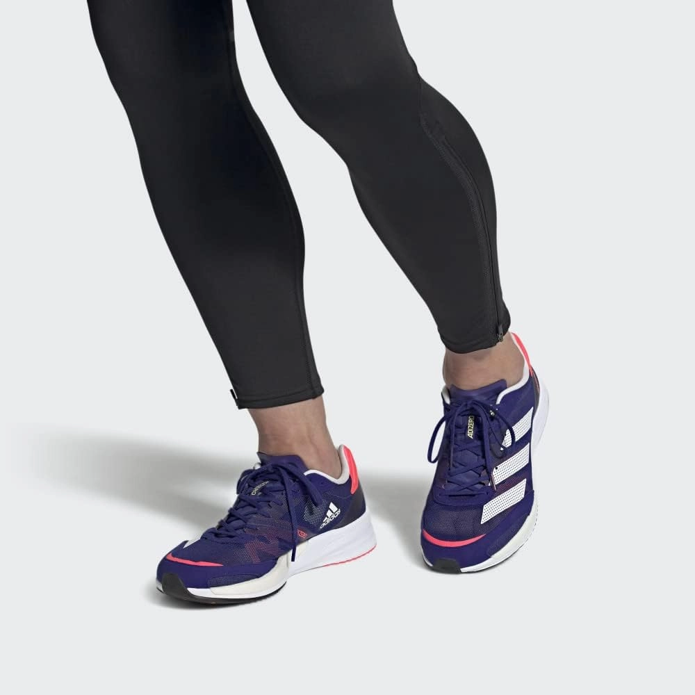 adidas Womens Adizero Adios 6 Running Shoes, Halo Mint/Sonic Ink/Signal Green