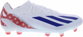 adidas X Crazyfast USA.1 FG Unisex Shoes Size 8, Color: Cloud White/Power Blue/Red-White