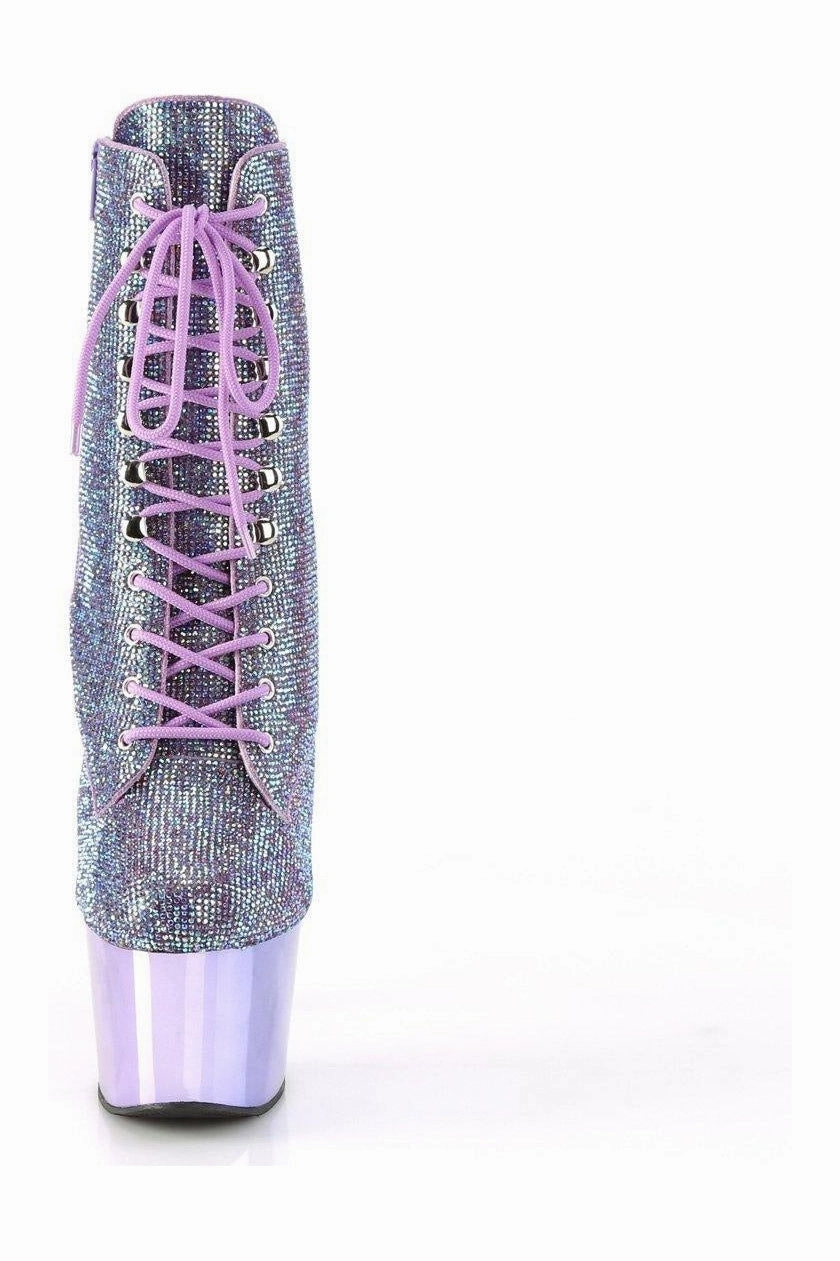 ADORE-1020CHRS Ankle Boot | Purple Faux Suede