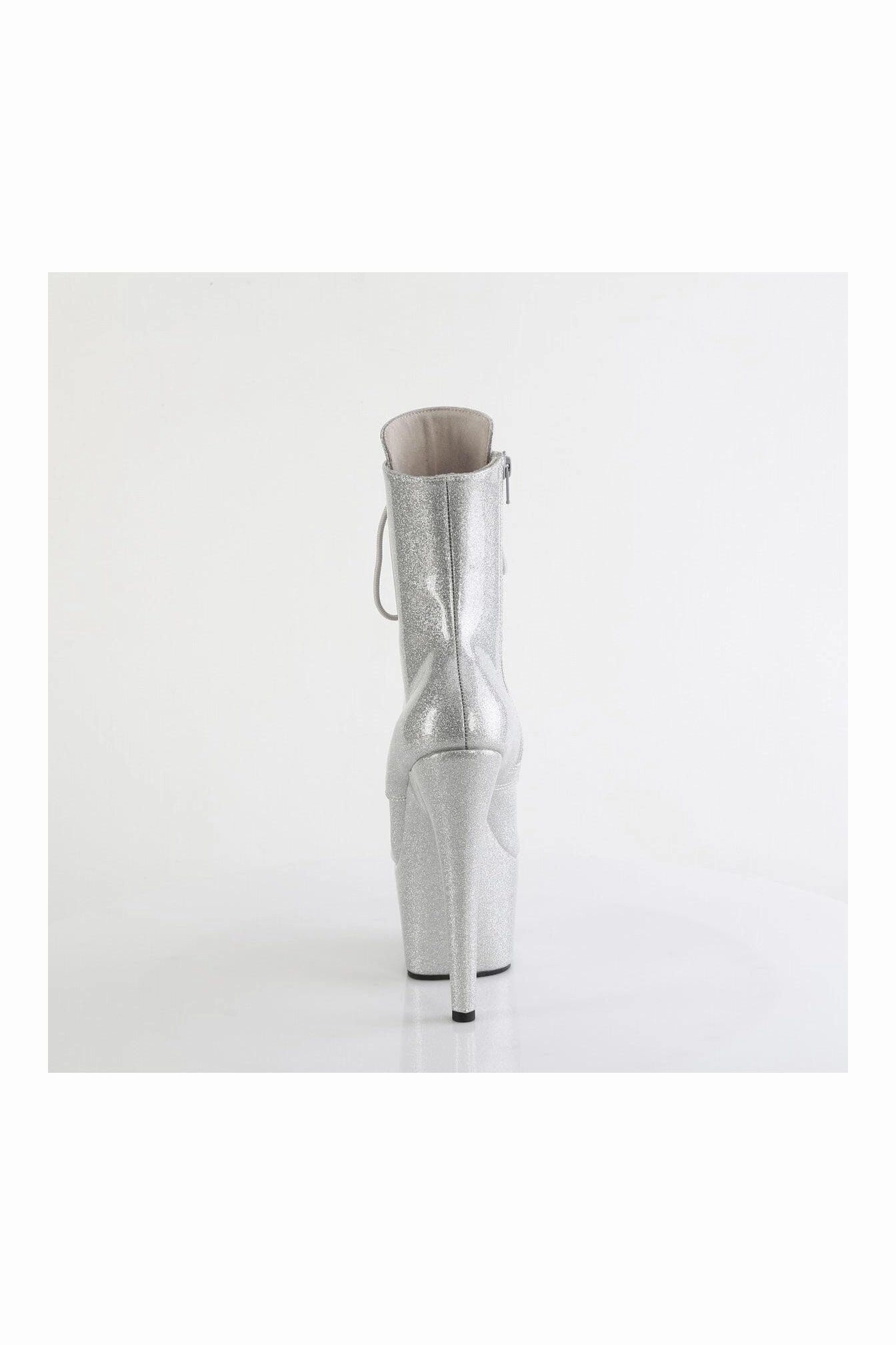 ADORE-1020GP Silver Glitter Patent Ankle Boot