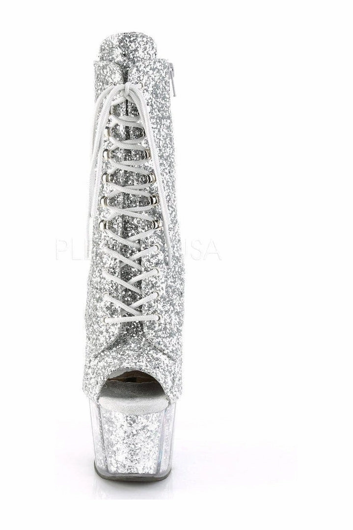 ADORE-1021G Platform Ankle Boot | Silver Glitter