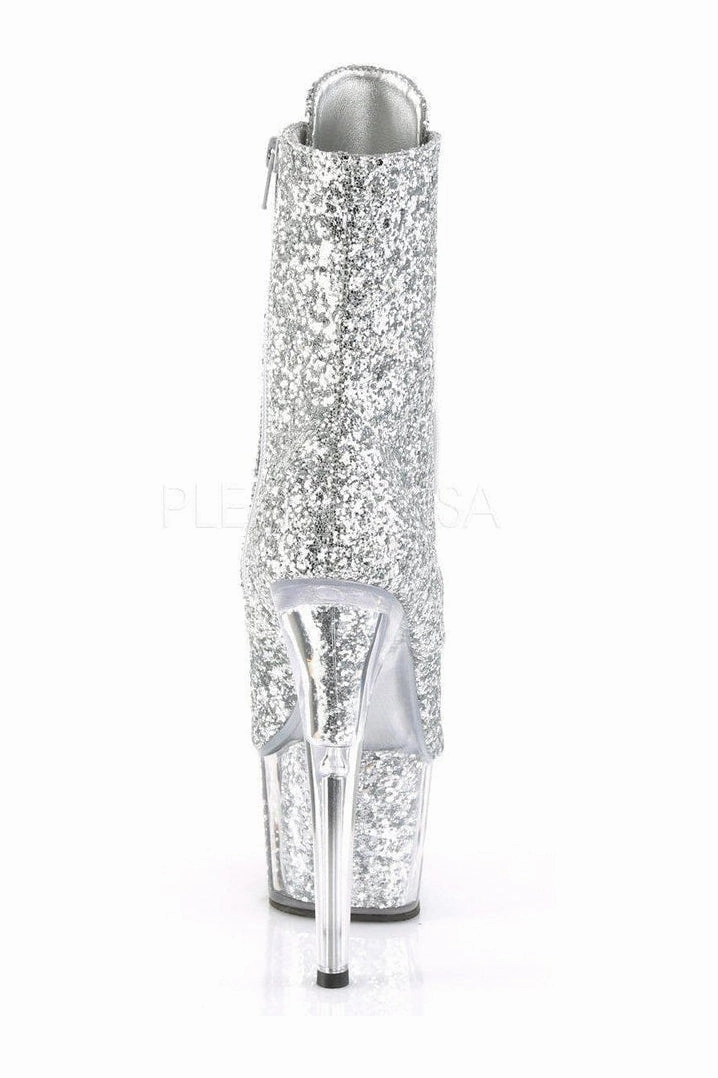 ADORE-1021G Platform Ankle Boot | Silver Glitter
