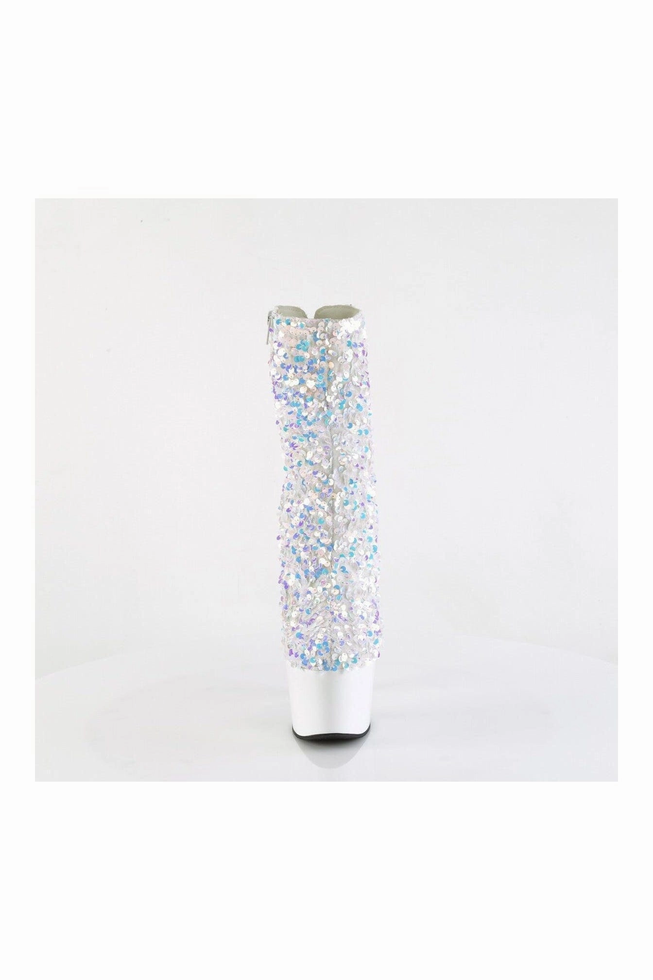 ADORE-1042SQ White Sequins Ankle Boot
