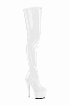 ADORE-4000 White Patent Thigh Boot