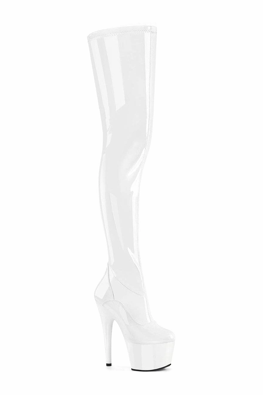 ADORE-4000 White Patent Thigh Boot