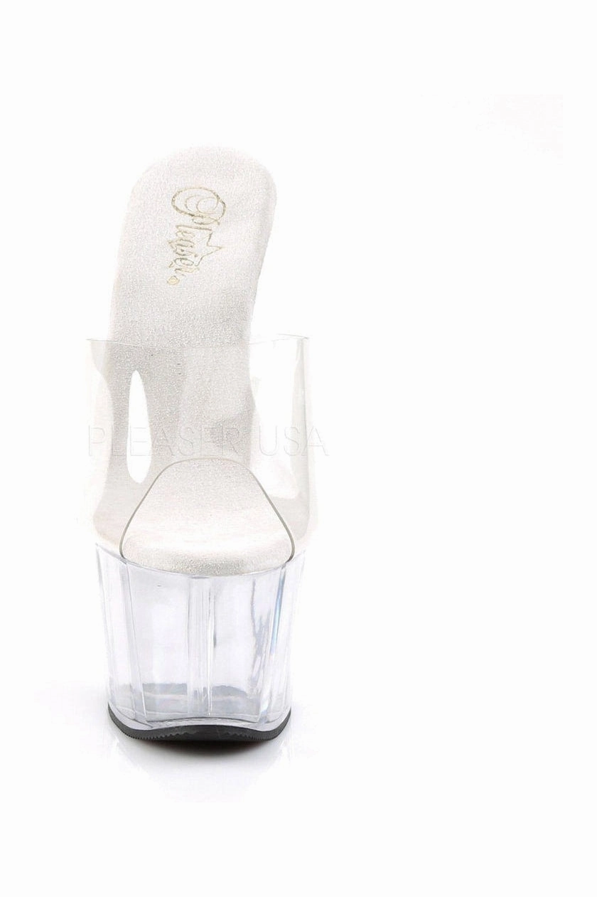 ADORE-701 Platform Slide  | Clear Vinyl
