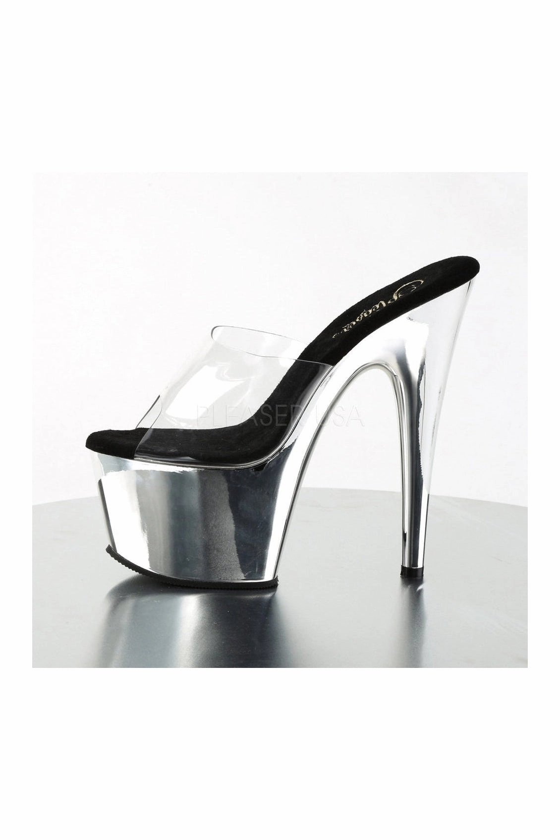 ADORE-701 Platform Slide  | Clear Vinyl