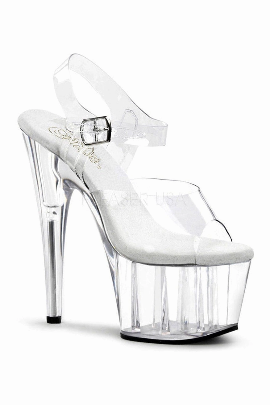 ADORE-708 Platform Sandal  | Clear Vinyl