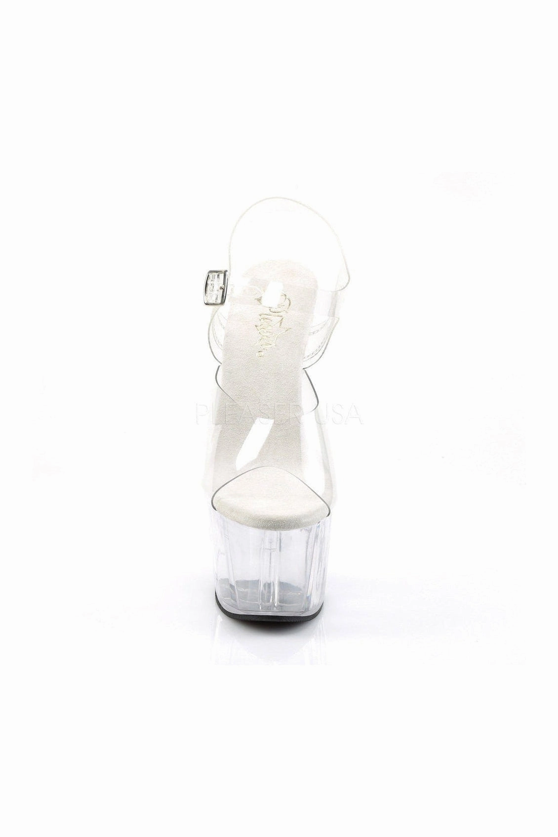ADORE-708 Platform Sandal  | Clear Vinyl