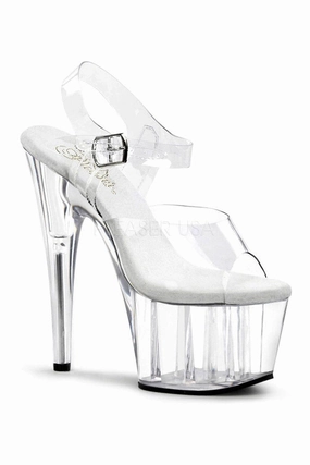 ADORE-708 Platform Sandal  | Clear Vinyl