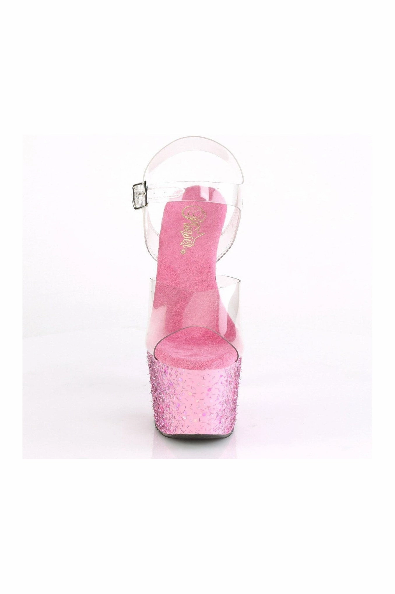 ADORE-708CF Exotic Sandal | Clear Vinyl