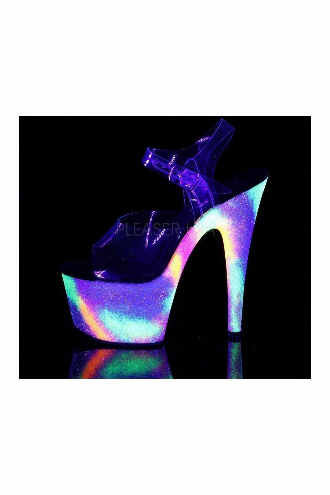 ADORE-708GXY Platform Sandal  | Clear Vinyl