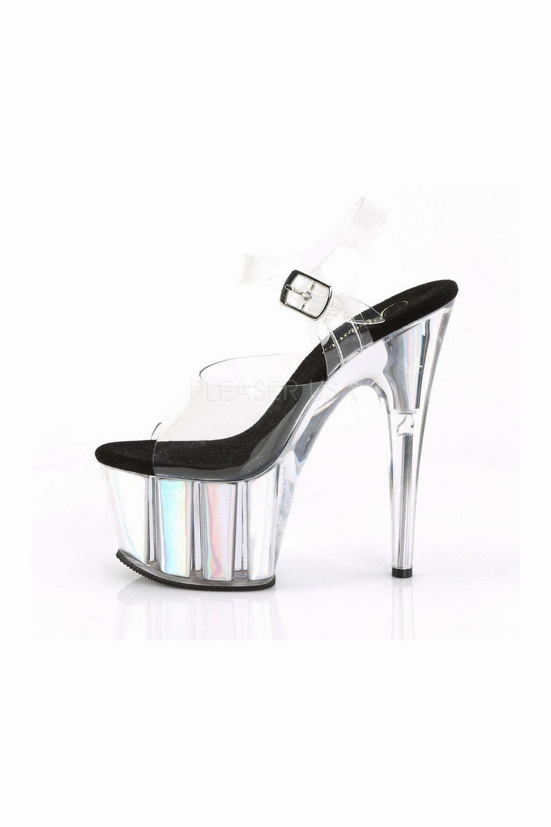 ADORE-708HGI Platform Sandal  | Clear Vinyl