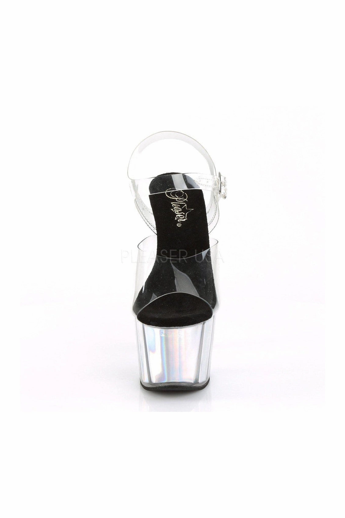 ADORE-708HGI Platform Sandal  | Clear Vinyl
