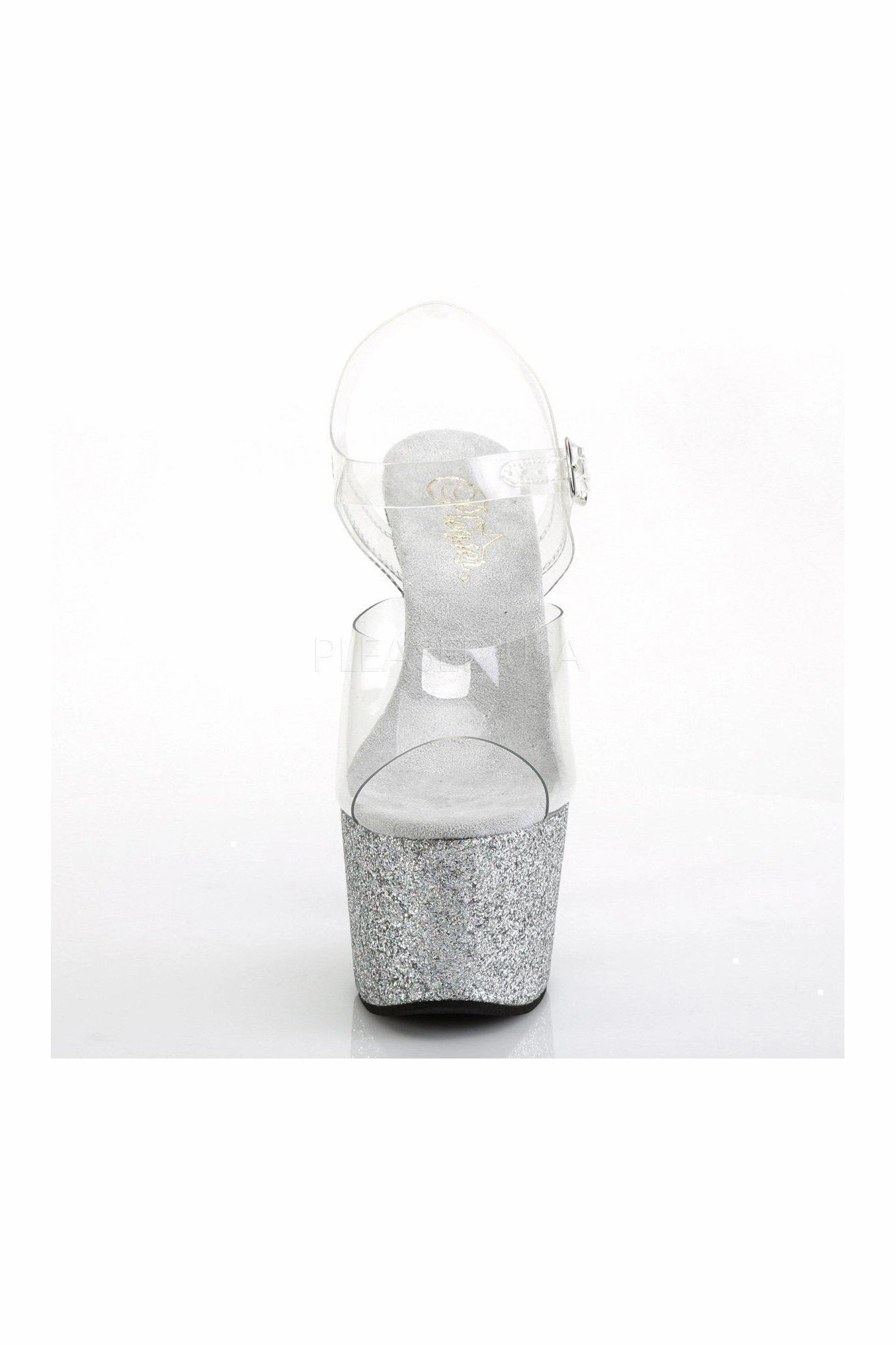 ADORE-708HMG Platform Sandals | Clear Vinyl