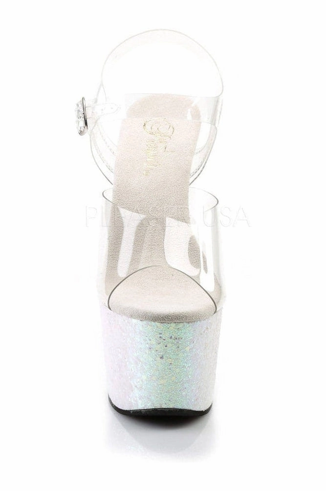 ADORE-708LG Platform Sandal  | Clear Vinyl
