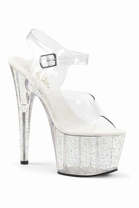 ADORE-708MG Platform Sandal  | Clear Vinyl
