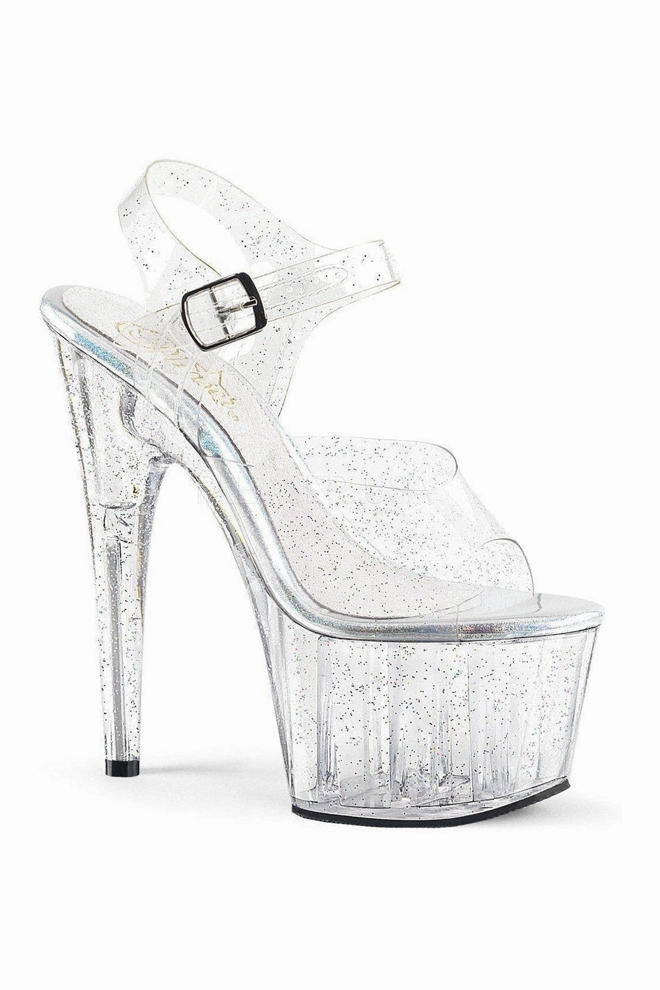 ADORE-708MMG Platform Sandal  | Clear Vinyl