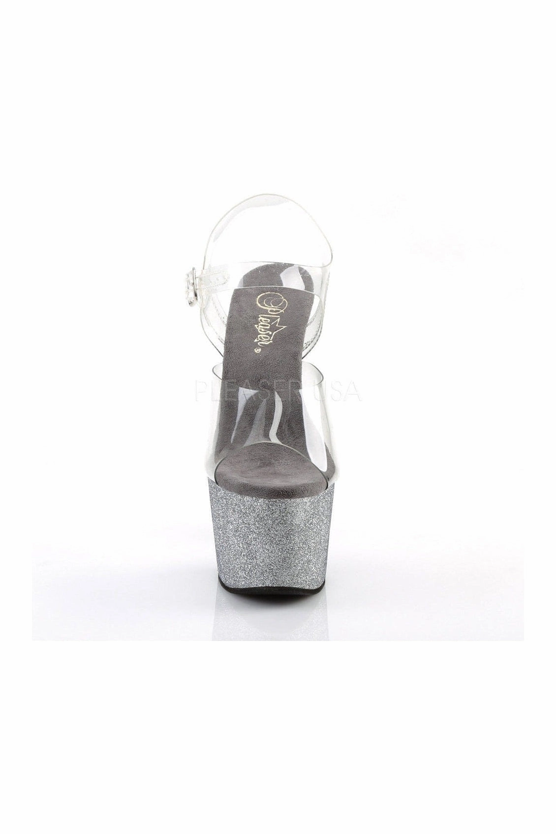 ADORE-708OMBRE Platform Sandal  | Black Vinyl