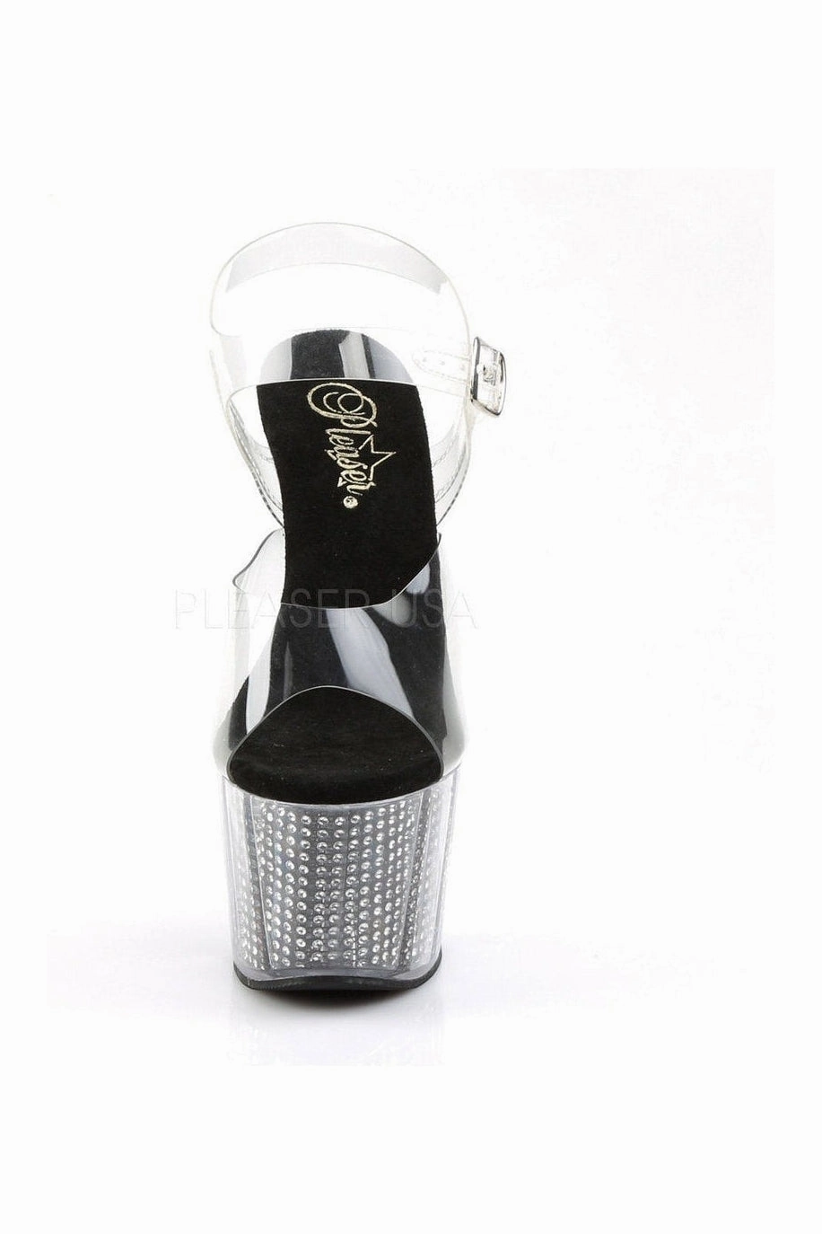ADORE-708SRS Platform Sandal  | Black Vinyl