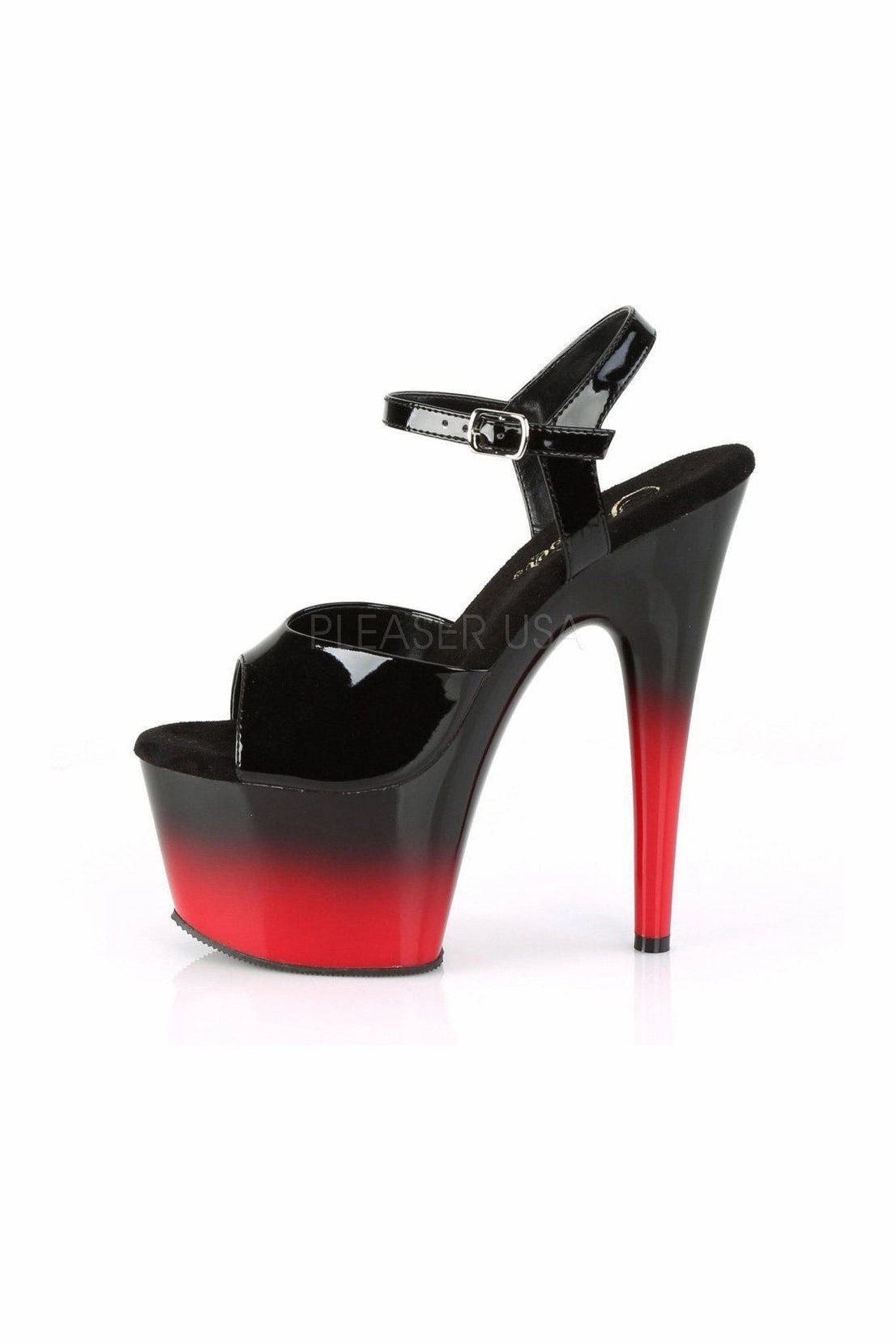 ADORE-709BR-H Platform Sandal  | Black Patent