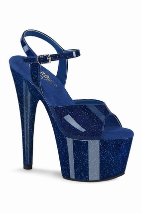 ADORE-709GP Blue Glitter Patent Sandal