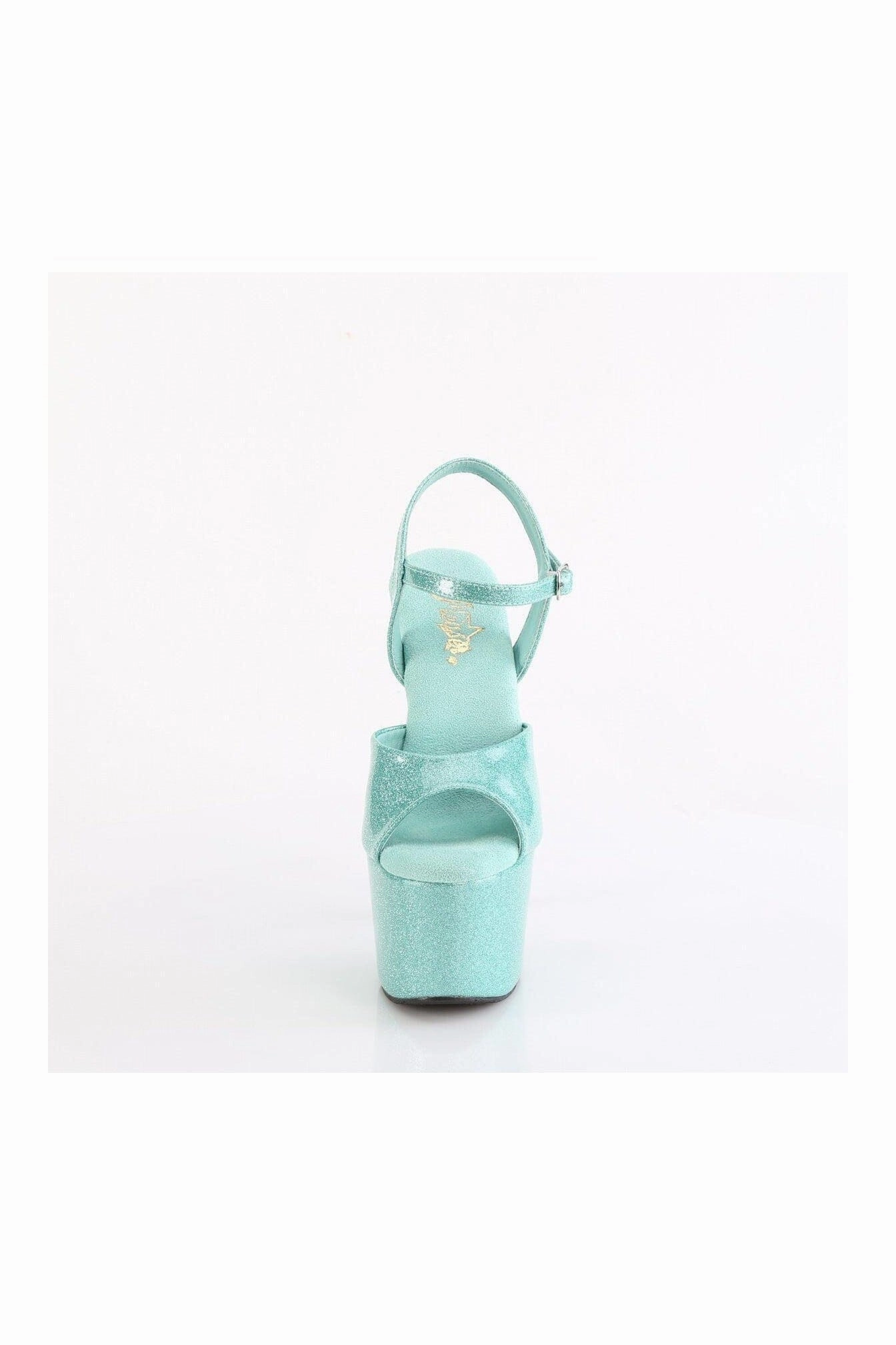 ADORE-709GP Turquoise Glitter Patent Sandal