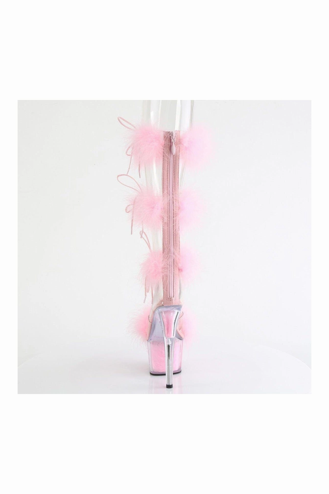 ADORE-728F Clear Marabou Sandal