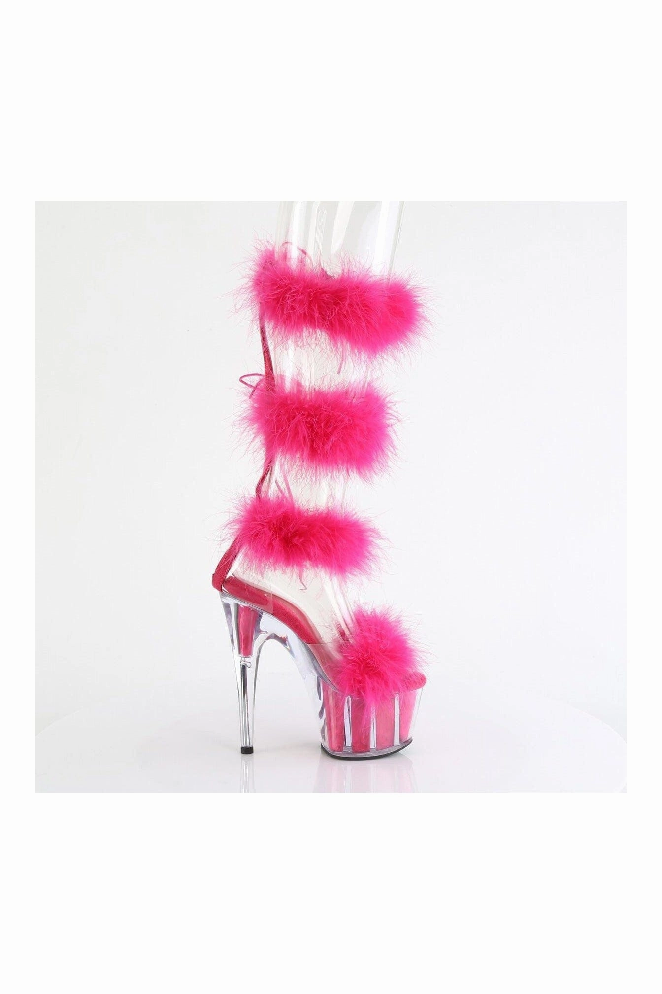ADORE-728F Clear Marabou Sandal