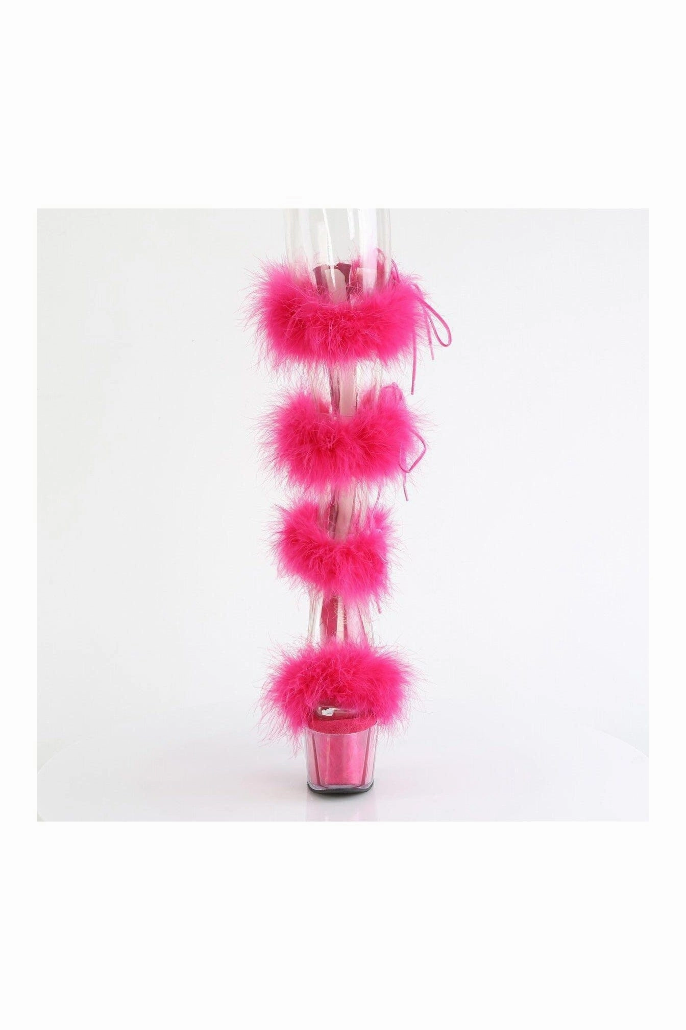 ADORE-728F Clear Marabou Sandal