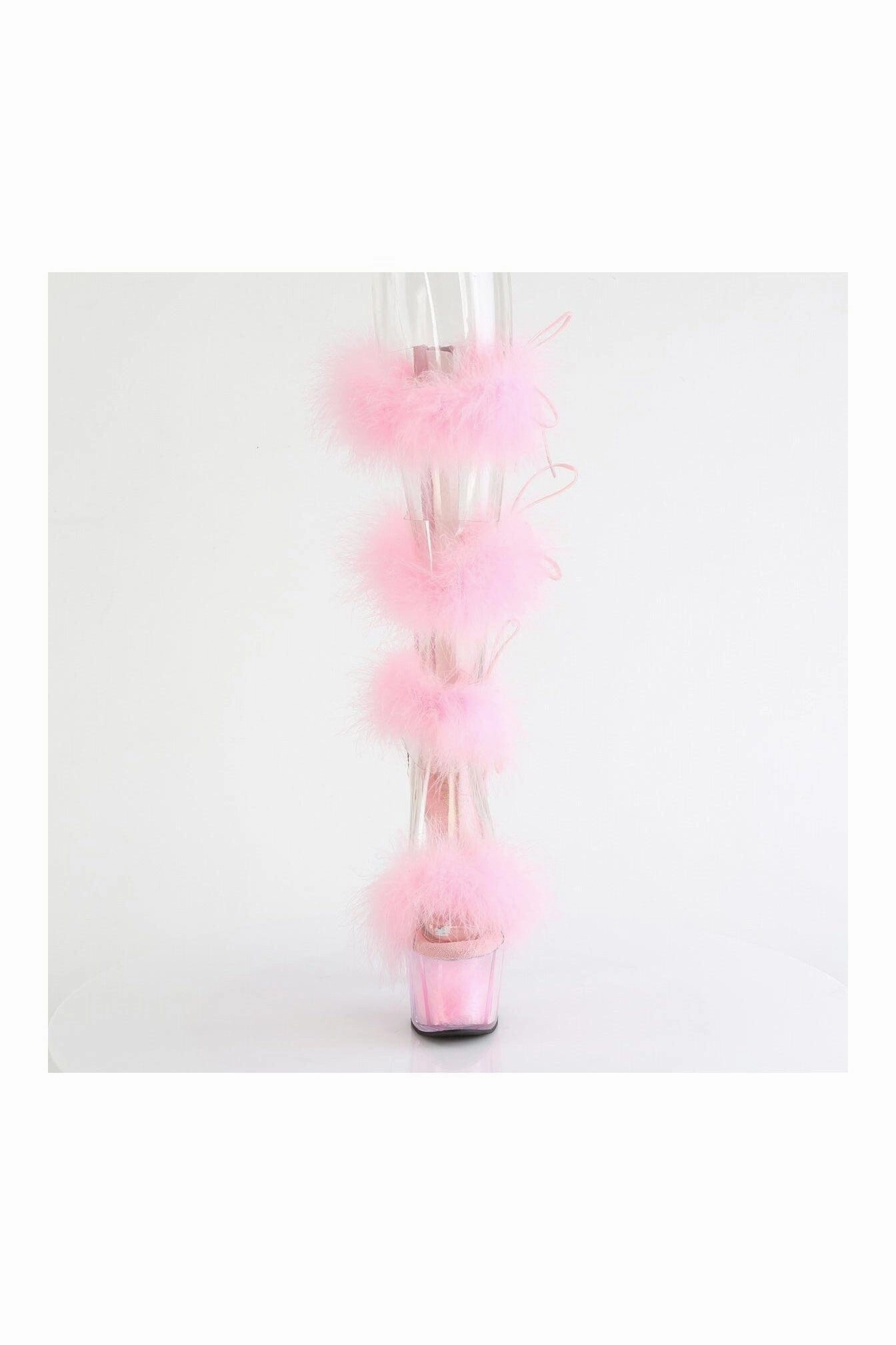 ADORE-728F Clear Marabou Sandal