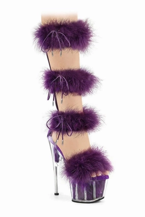 ADORE-728F Clear Marabou Sandal