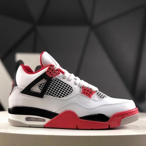 AIR JOE4 Original Men's Outdoor VIPS Sneakers White Red Black Sizes US 5.5, 9.5, 10, Basketball, College Footwear
