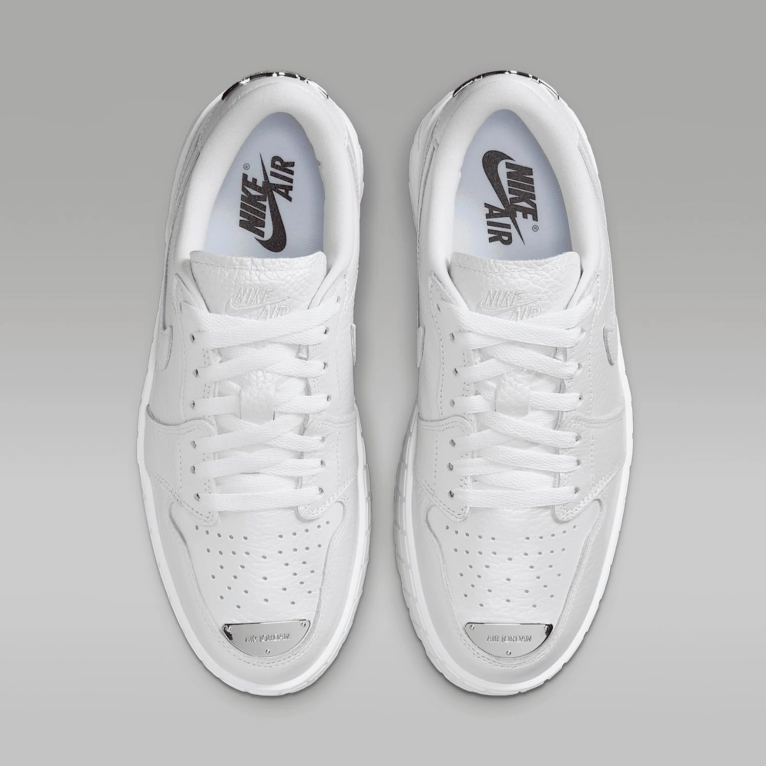 Air Jordan 1 Brooklyn Low Women's Shoes (HF3184-100, White/Metallic Silver)