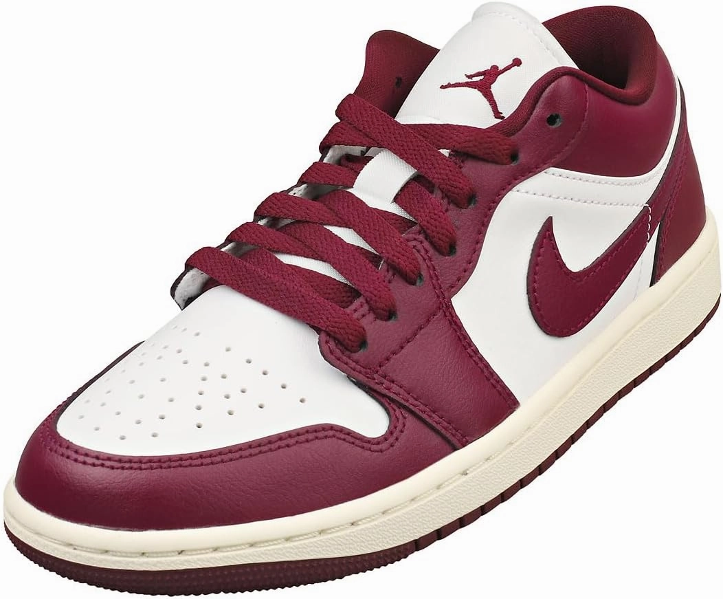 Air Jordan 1 Low Women's Shoes (DC0774-161, White/Sail/Bordeaux) Size 8