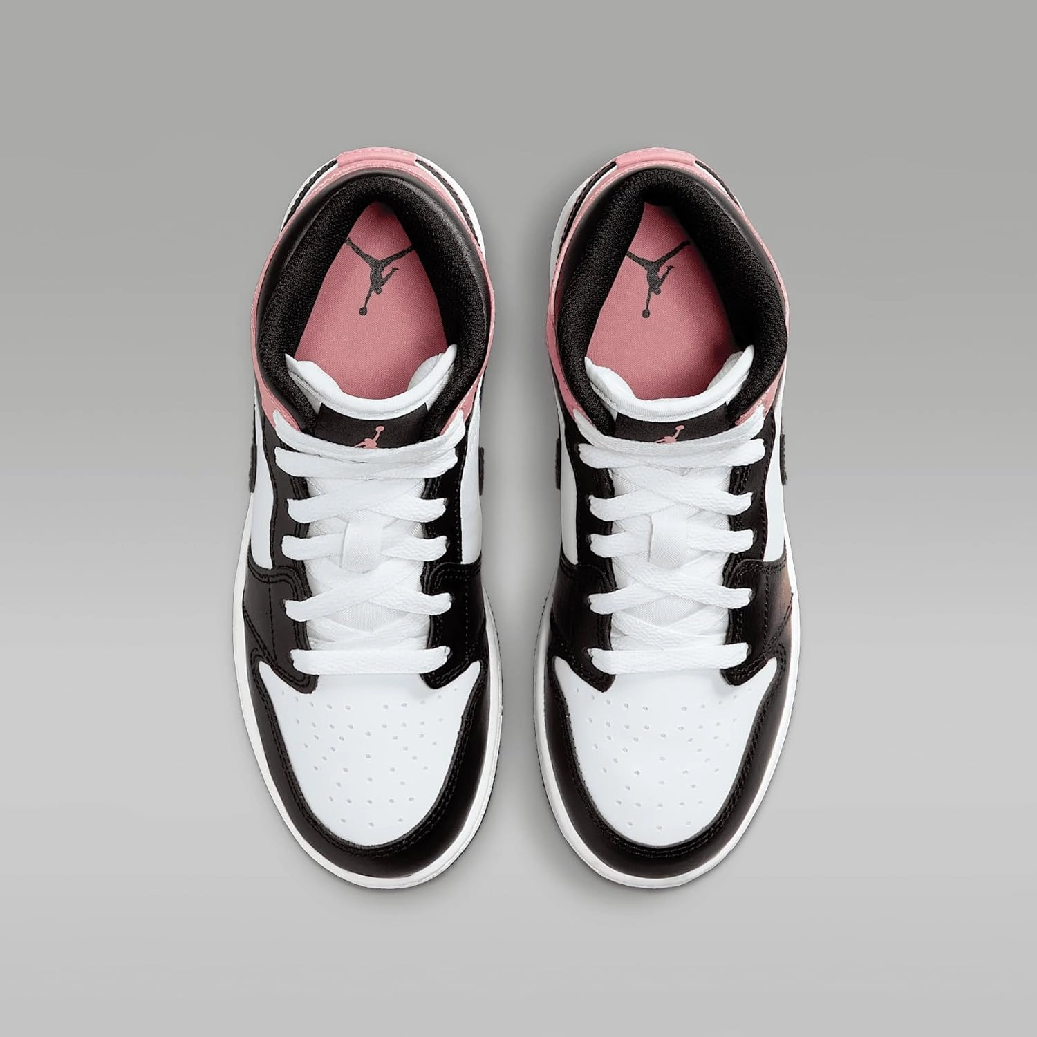 Air Jordan 1 Mid Big Kids' Shoes (DQ8423-100, White/Rust Pink/Black)
