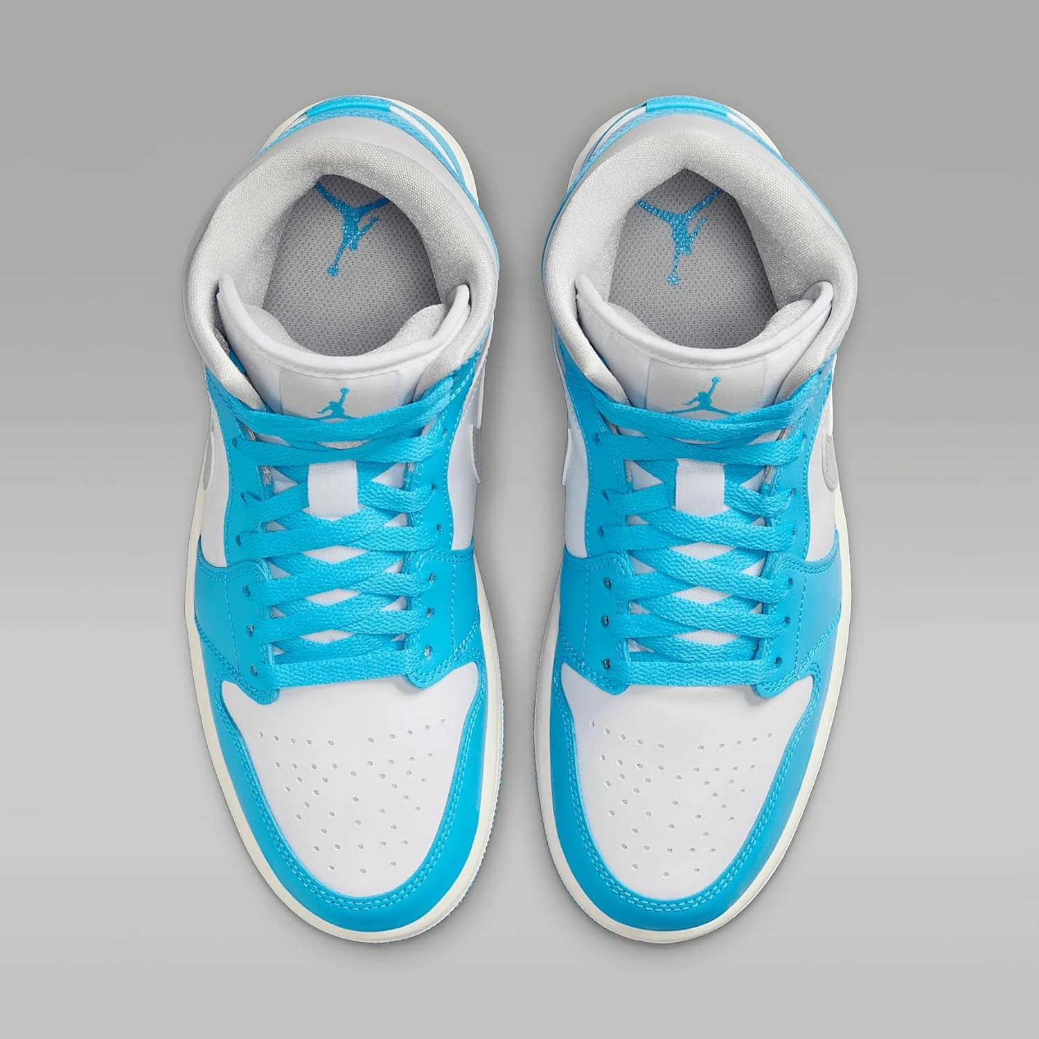 Air Jordan 1 Mid Women's Shoes (BQ6472-400, Dark Powder Blue/White/Sail/Neutral Grey)